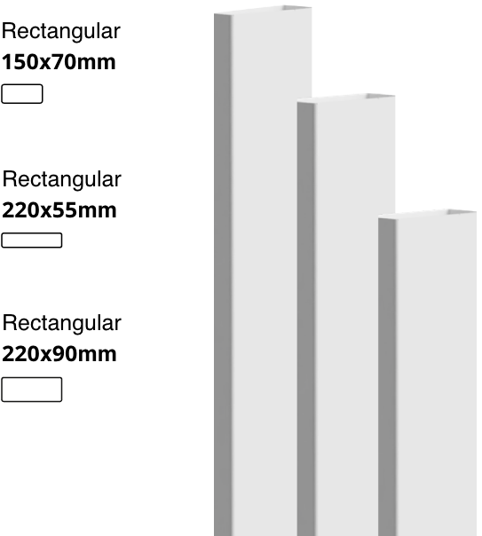 Range of <br>rectangular pipes